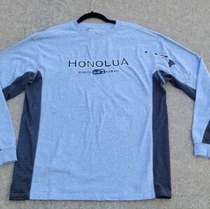 Vintage Honolua Surf Co Long Sleeved T-shirt- Gray- 100% Cotton - Men Size Large